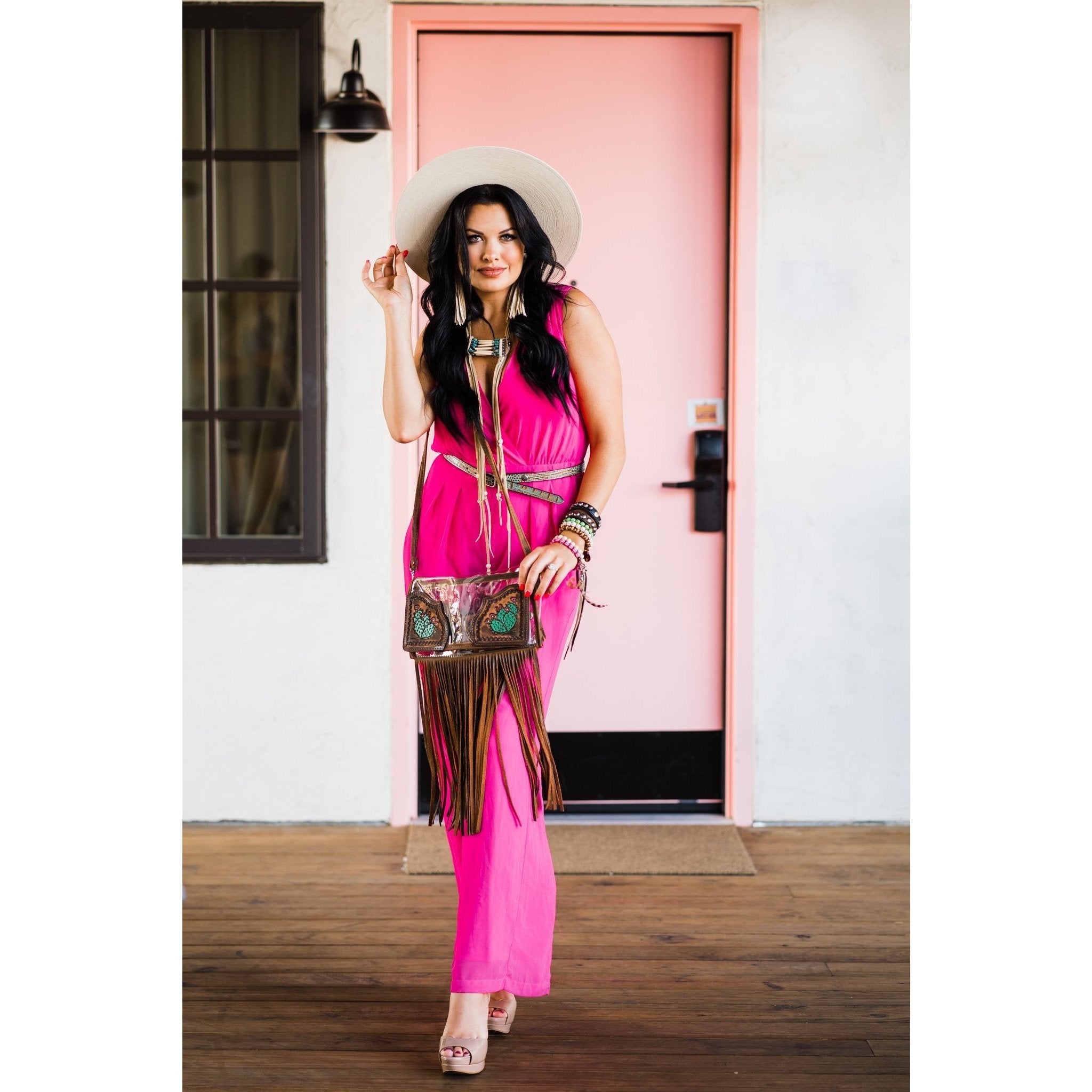 Csp01 - Prickly Pear Clear Stadium Purse Handbag