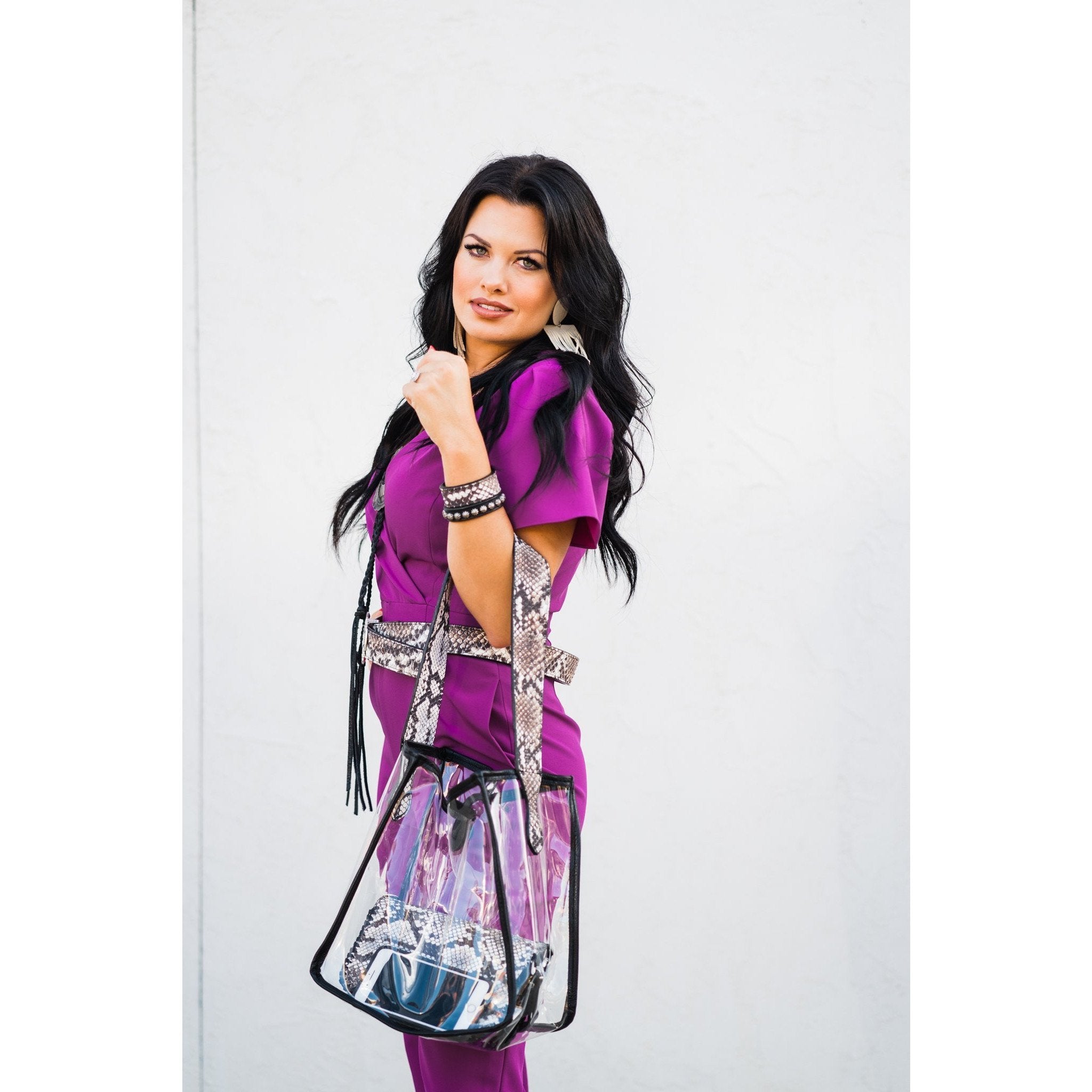 Cuf103 - 1 Cobra Snake Print Leather Cuff Jewelry