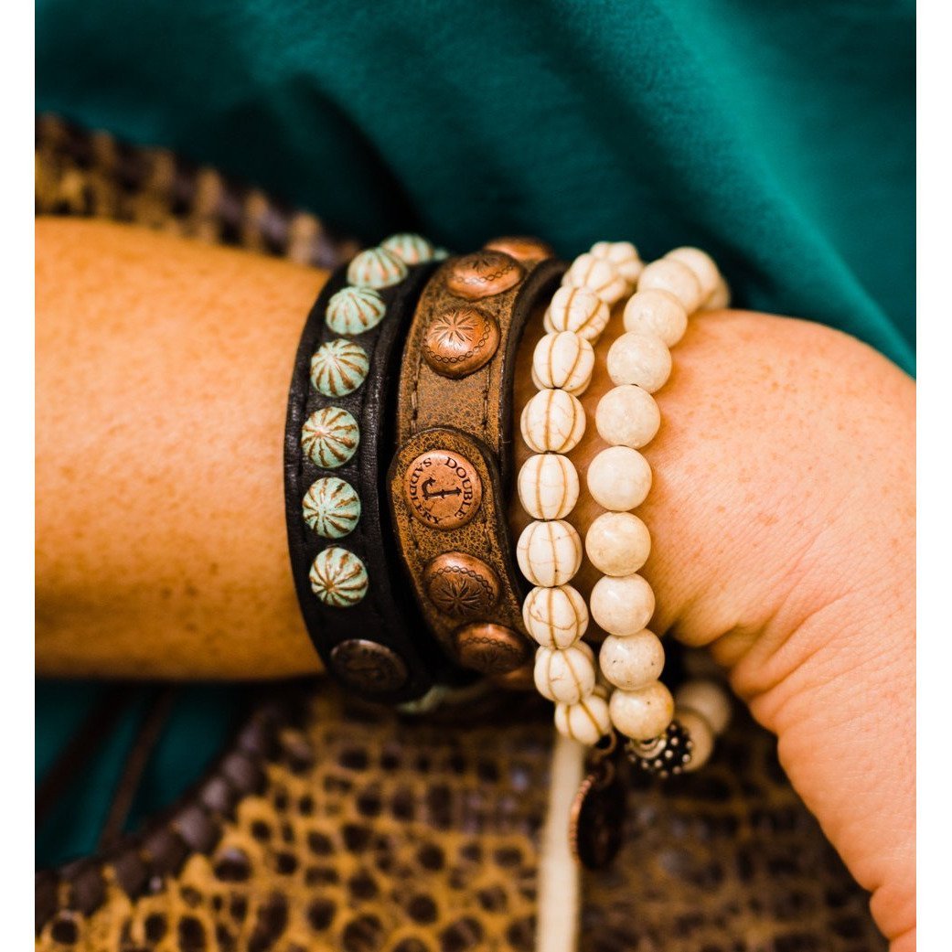 Cuf3/403 - 3/4 Brown Bomber Cuff Jewelry