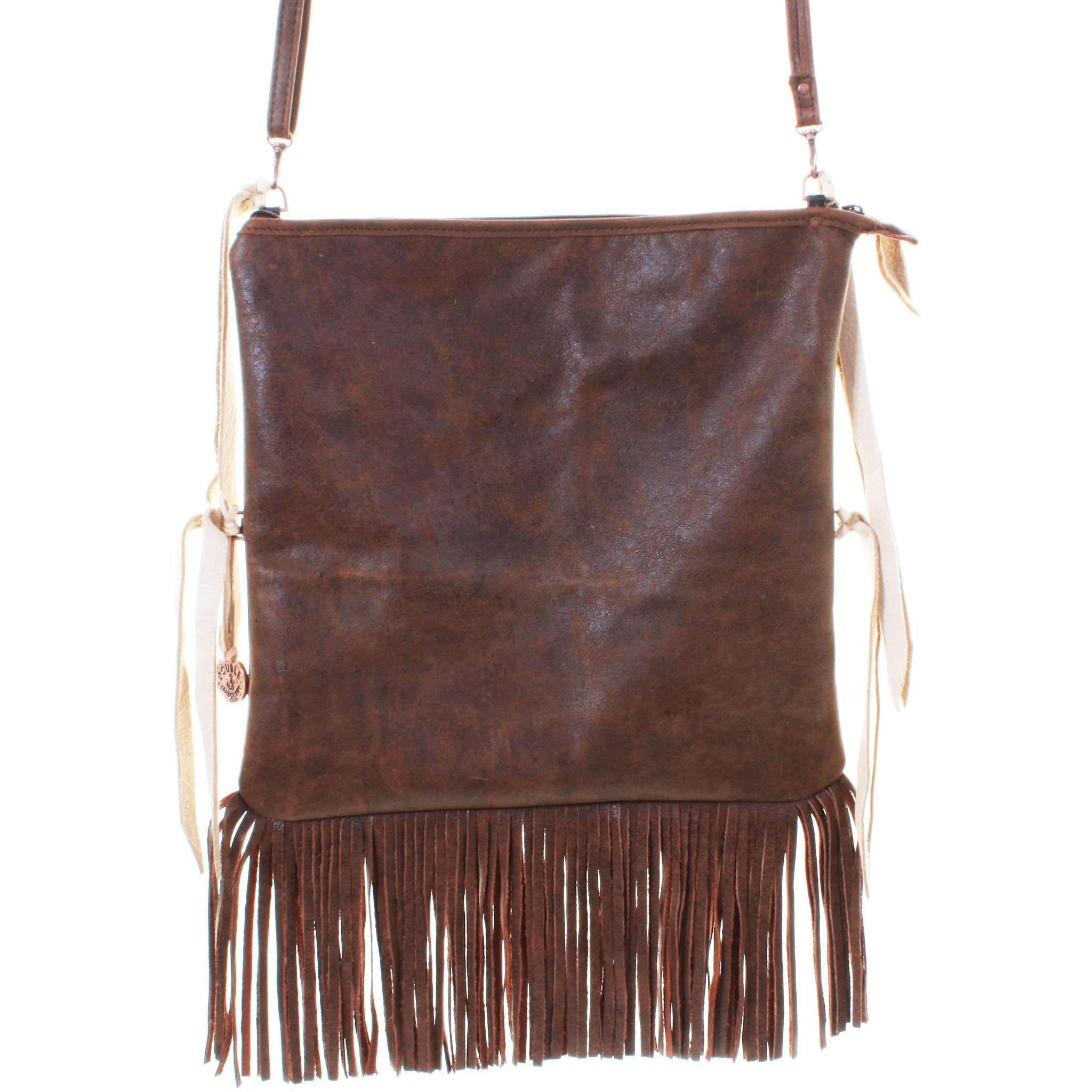 Es04 - Brown Bomber Envelope Satchel Handbag