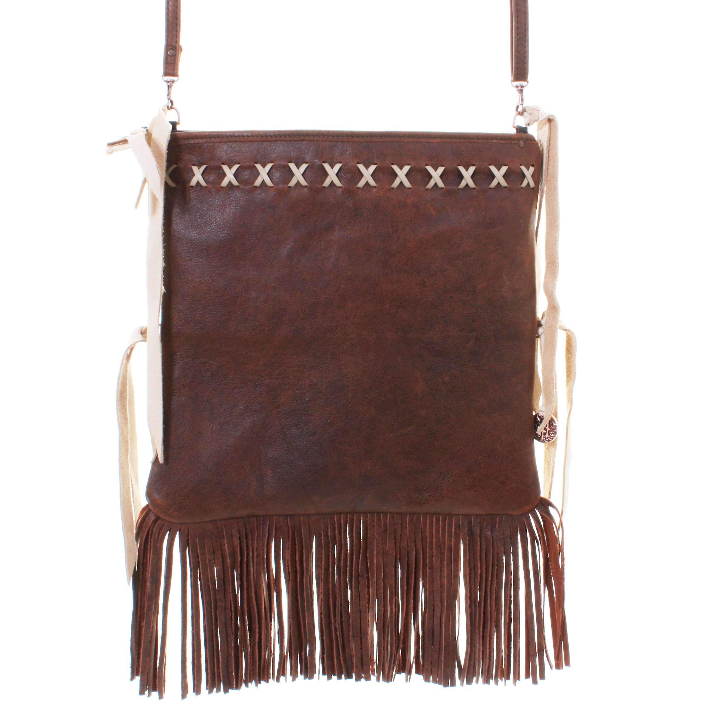 Es04 - Brown Bomber Envelope Satchel Handbag