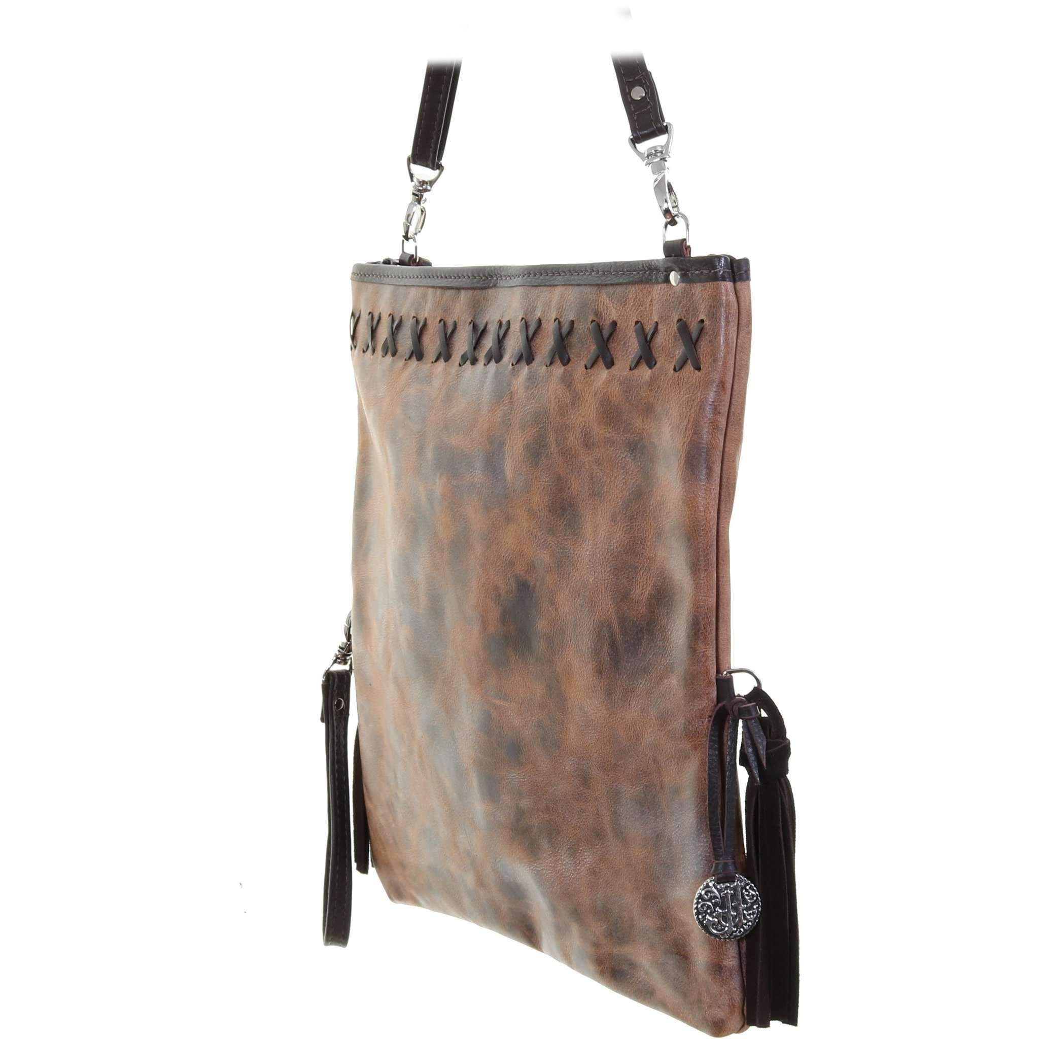 Es12 - Las Cruces Brown Envelope Satchel Handbag