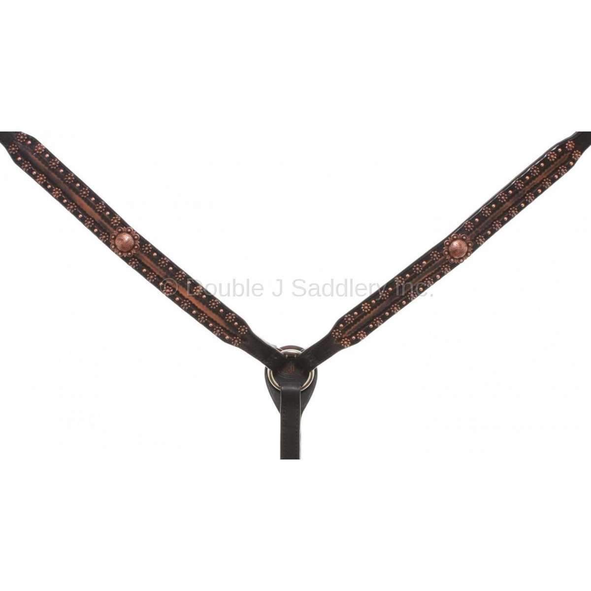Bc664 - Brown Vintage Flower Breast Collar Tack