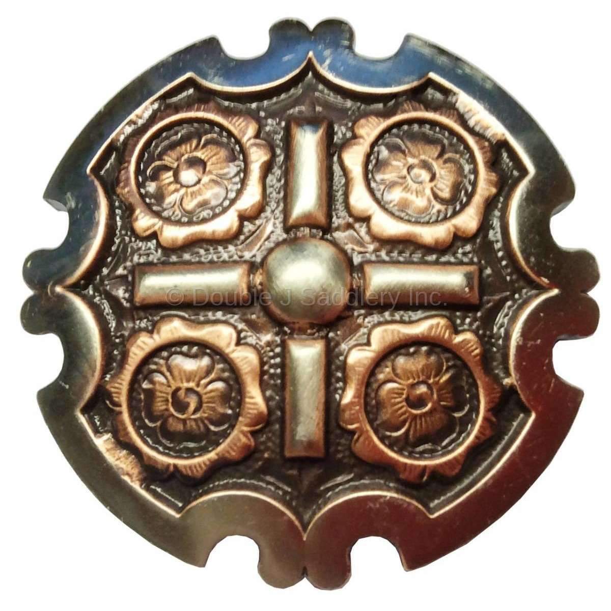 C1534 - Antique Silver And Copper Fan Concho Concho