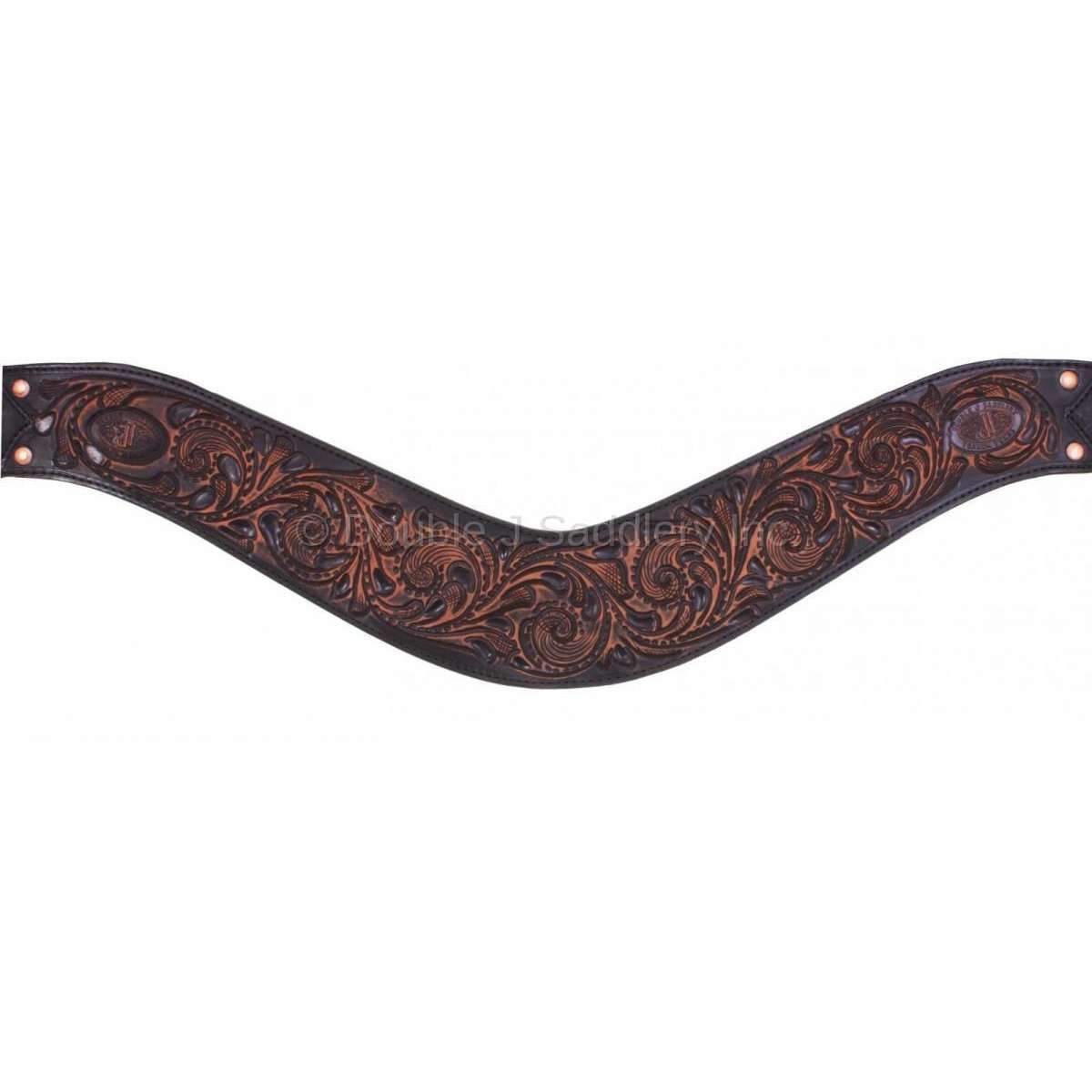 Bc735 - Black Vintage Tooled Breast Collar Tack