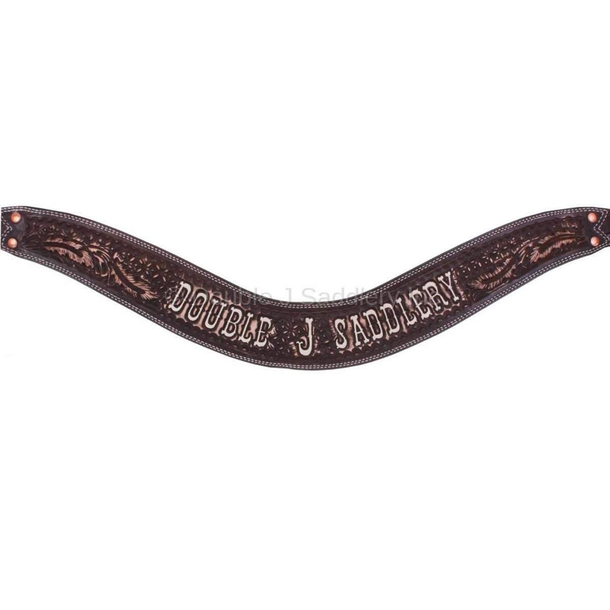 Bc741 - Brown Vintage Tooled Djs Breast Collar Tack