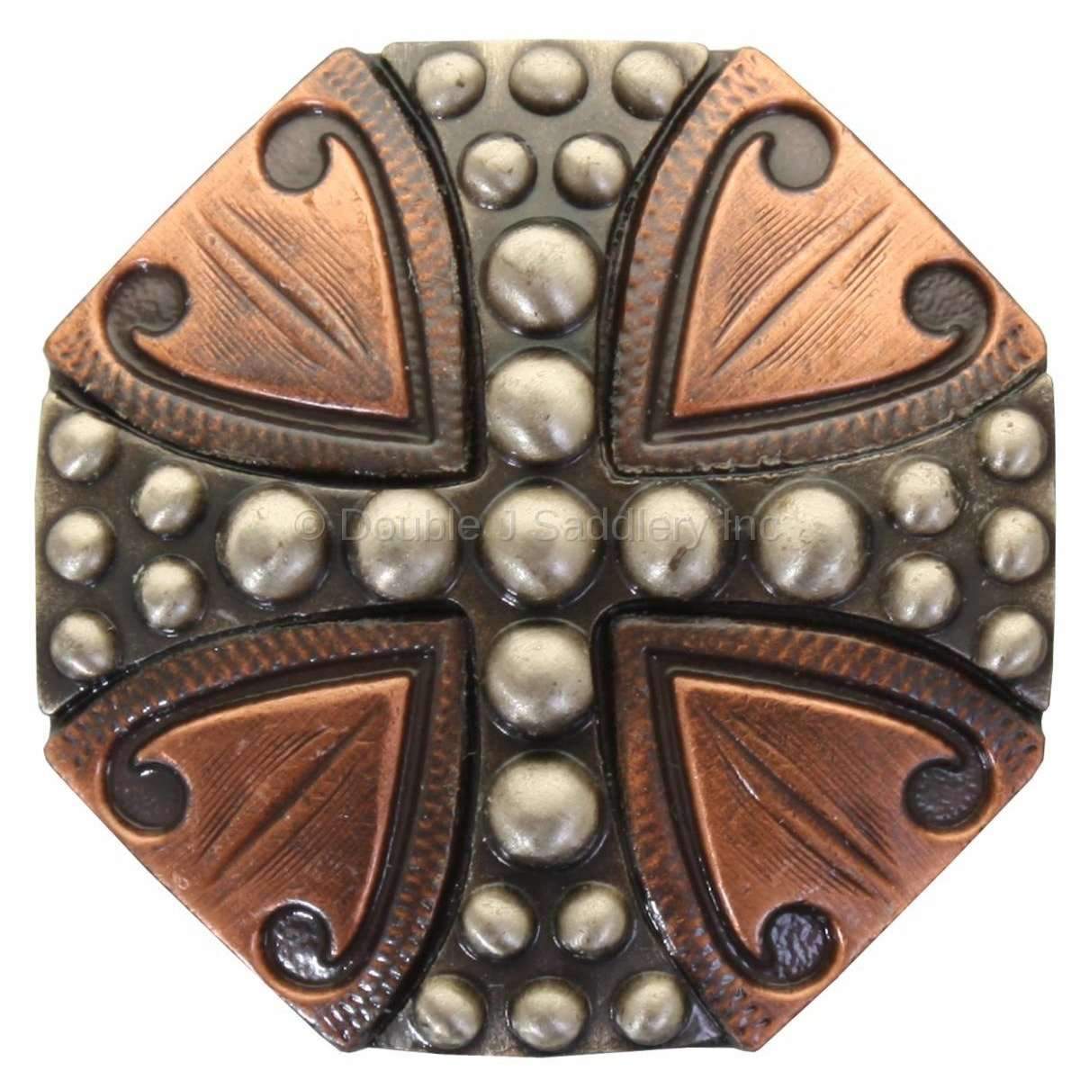 C1503 - Antique Beaded Cross And Spade Concho Concho