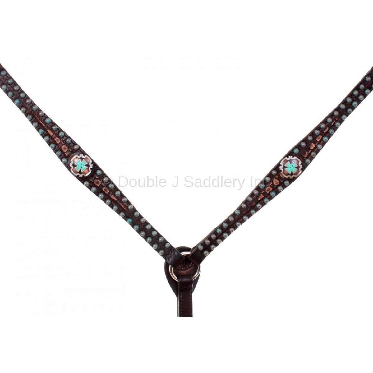 Bc783 - Brown Vintage Tooled Breast Collar Tack