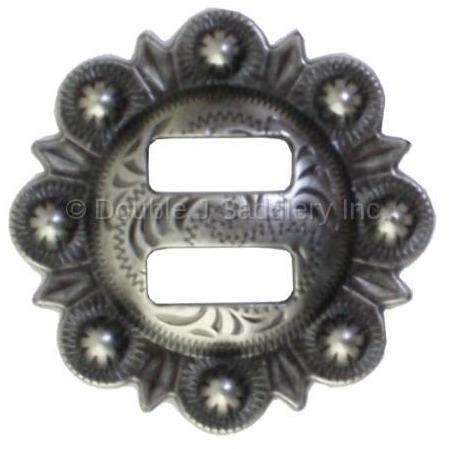 C332A-S - Antique Silver Berry Slotted Concho Concho