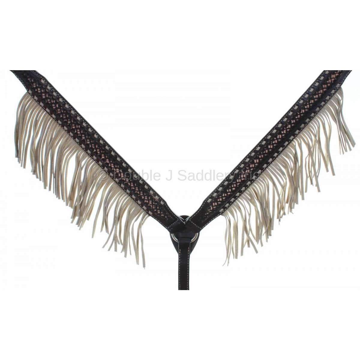 Bc863A - Brown Vintage Tooled Breast Collar Tack