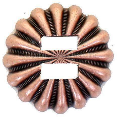 C992Ac-S - Antique Copper Parachute Slotted Concho Concho