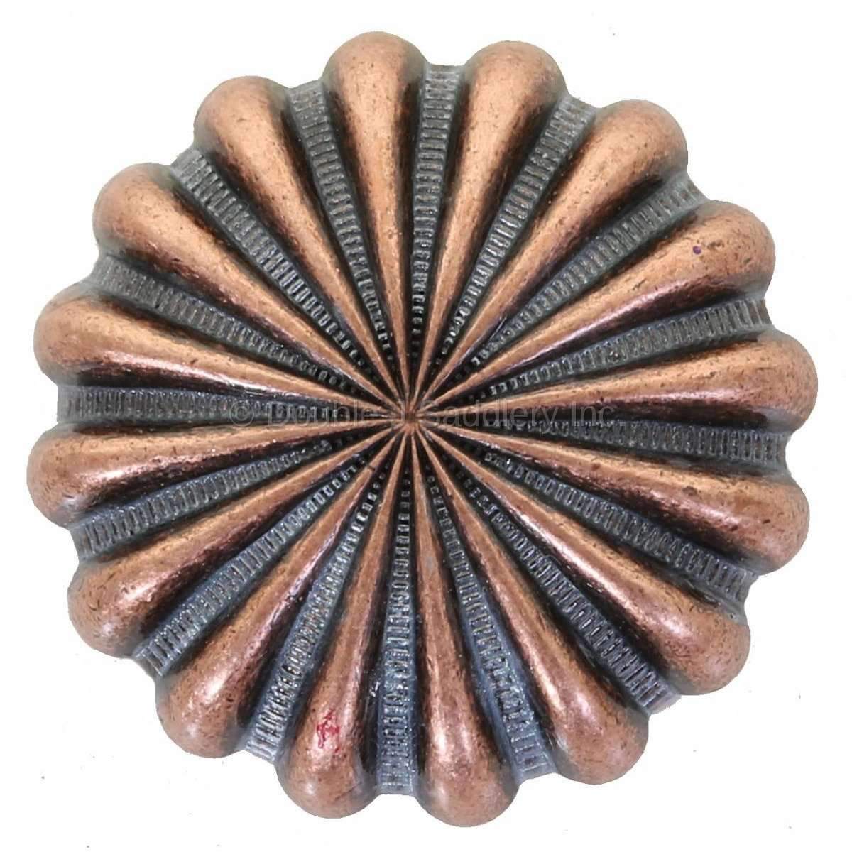 C990-Acs - Antique Copper And Silver Parachute Concho Concho