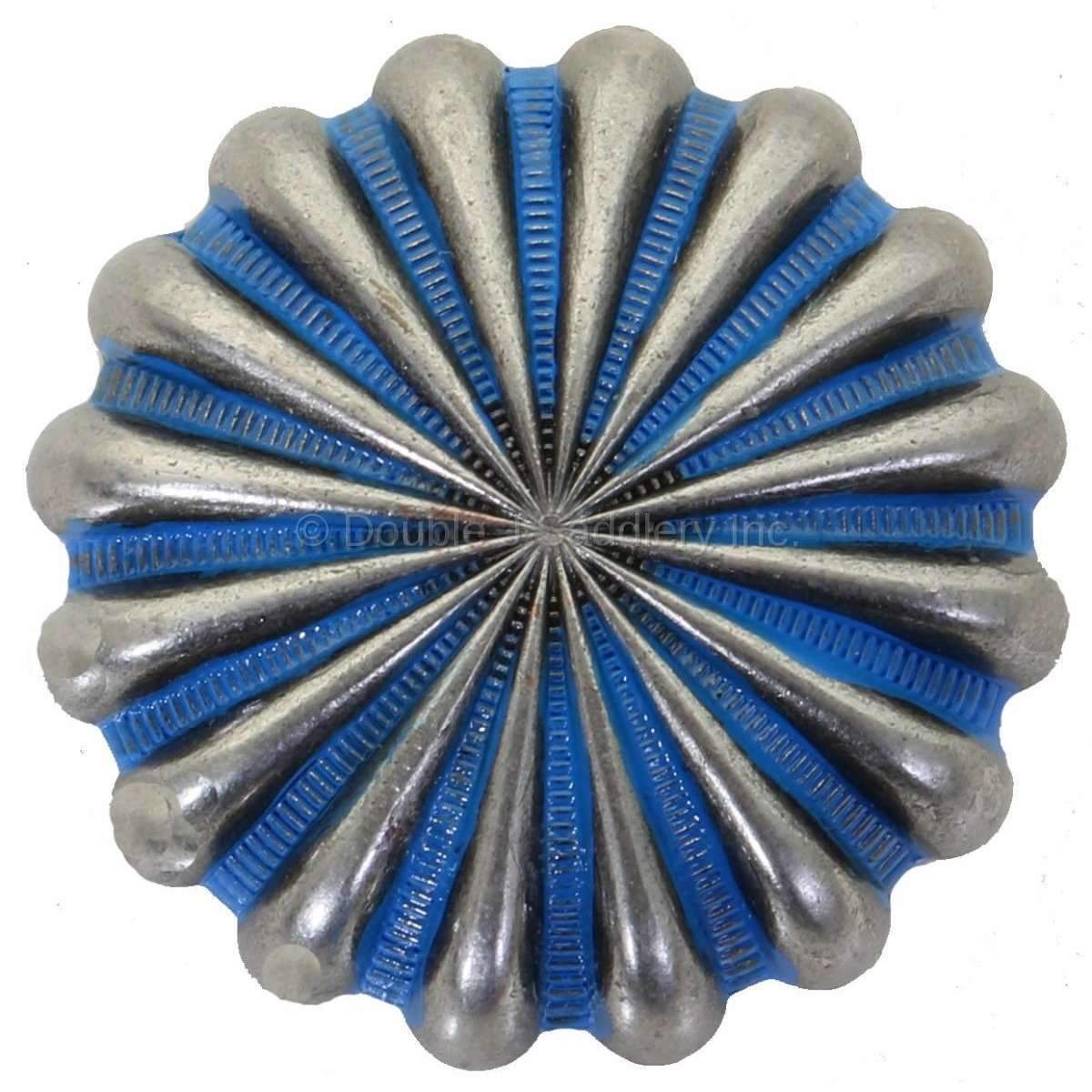 C990-Asb - Antique Silver And Blue Parachute Concho Concho