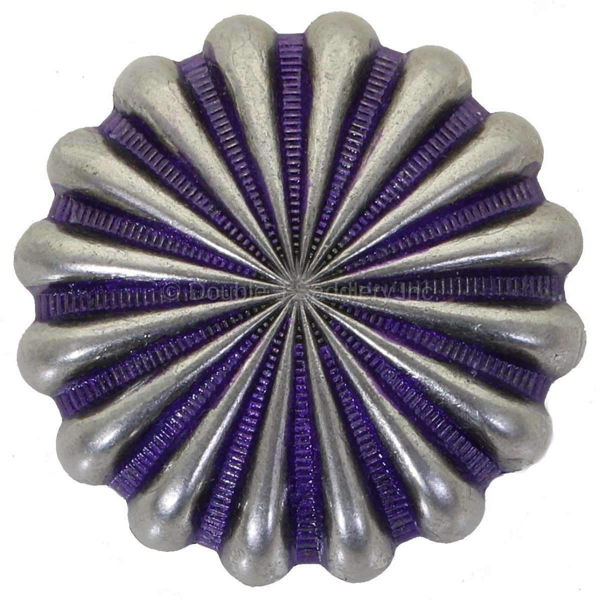 C990-Asv - Antique Silver And Purple Parachute Concho Concho