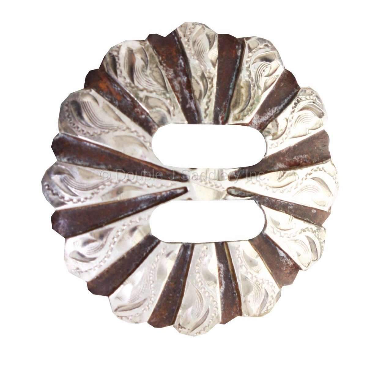C1548-S - Brown And Silver Fan Concho Concho