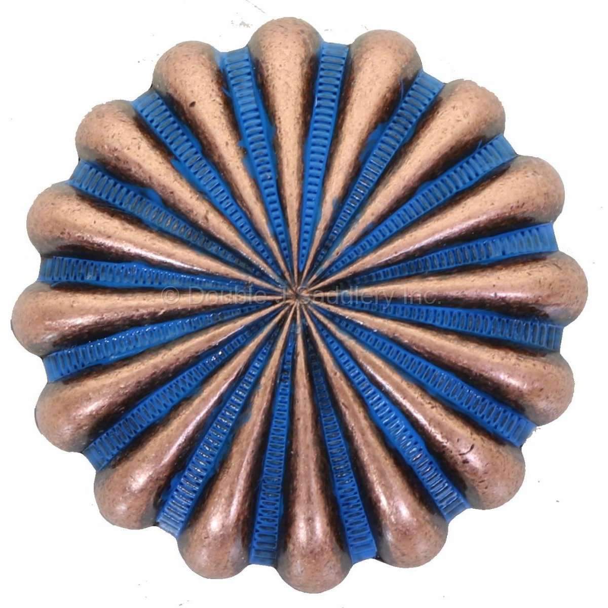 C990-Acb - Antique Copper And Blue Parachute Concho Concho