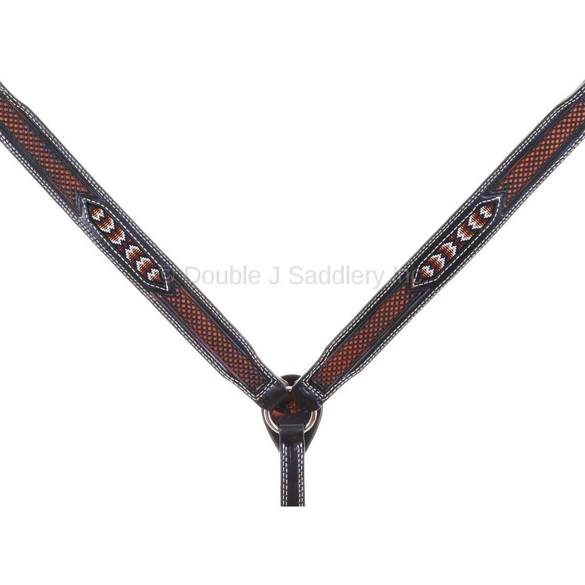 Bc927 - Black Vintage Beaded Breast Collar Tack