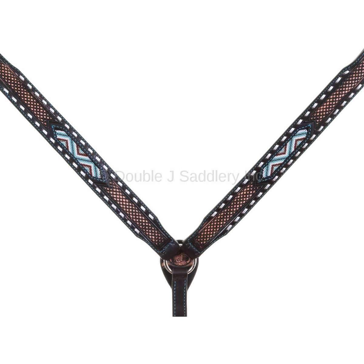 Bc926 - Brown Vintage Beaded Breast Collar Tack