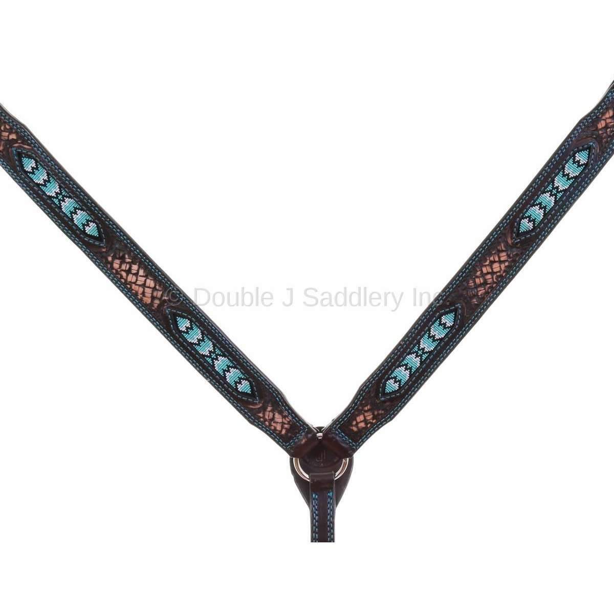 Bc928 - Brown Vintage Beaded Breast Collar Tack