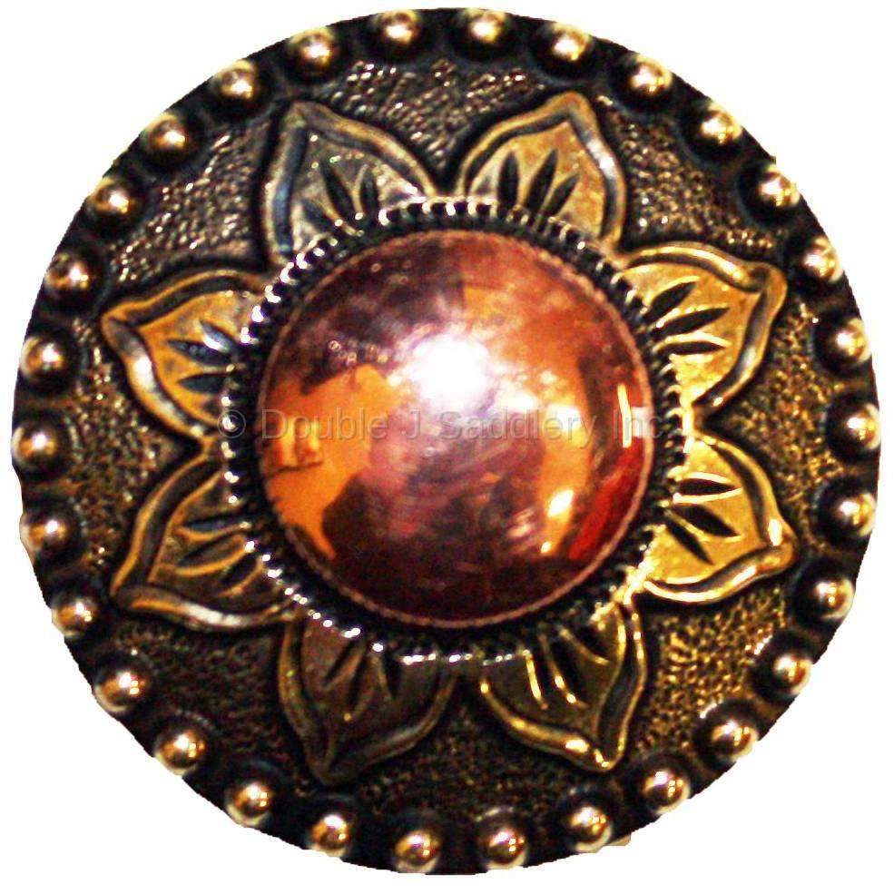 C1507 - Antique Brass & Copper Flower Concho Concho