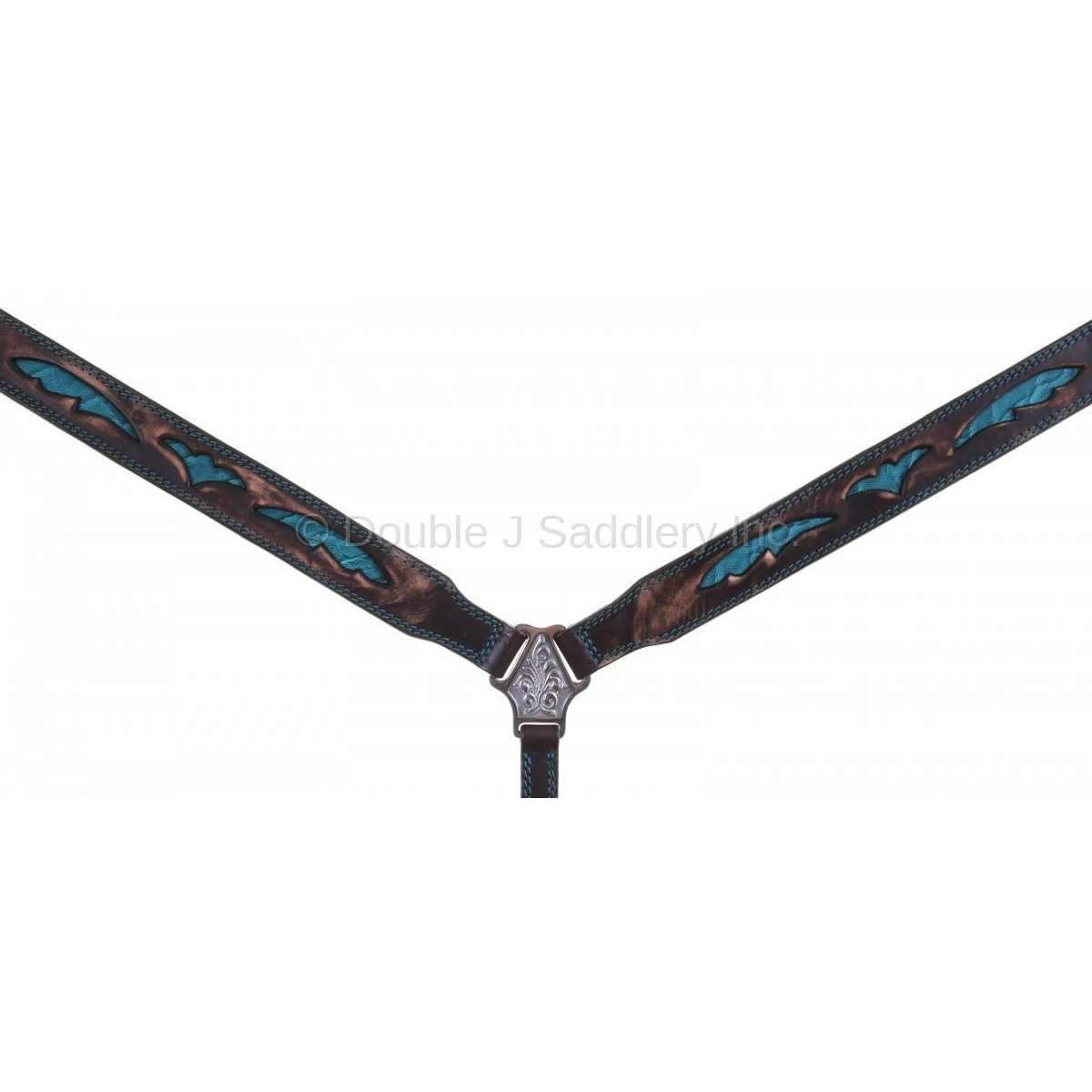 Bc932 - Brown Vintage Elephant Inlay Breast Collar Tack