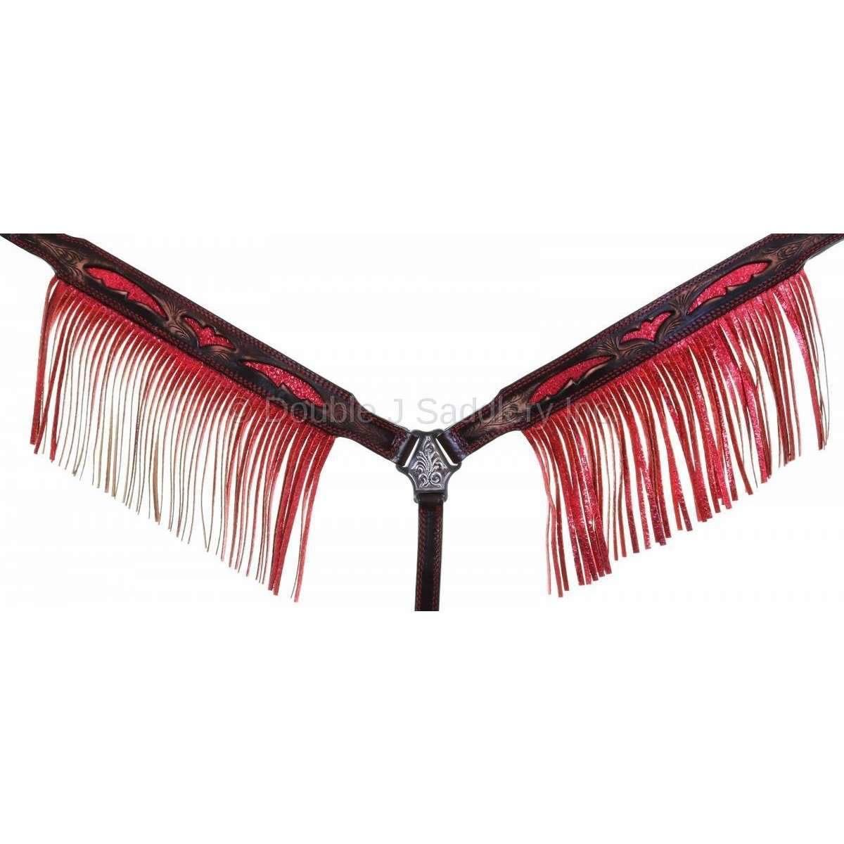 Bc939 - Brown Vintage Metallic Red Inlay Breast Collar Tack