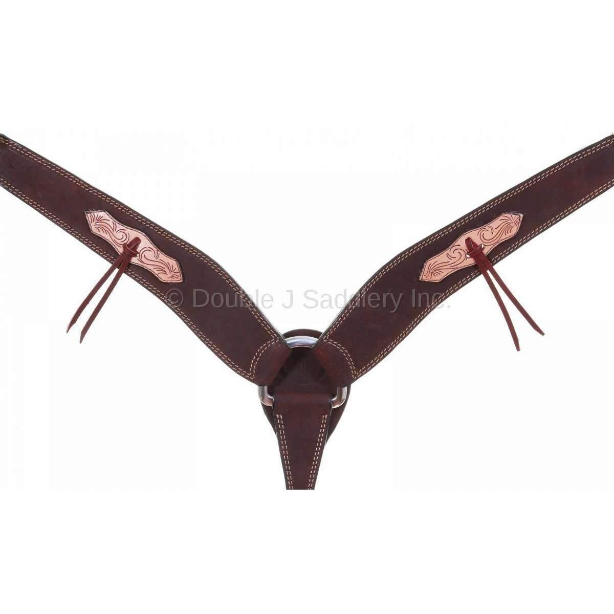 Bc966 - Brown Rough Out Overlay Breast Collar Tack