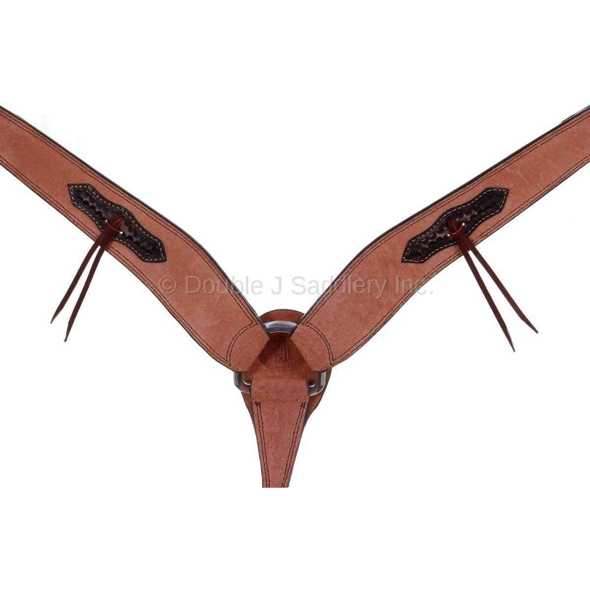 Bc963 - Natural Rough Out Overlay Breast Collar Tack