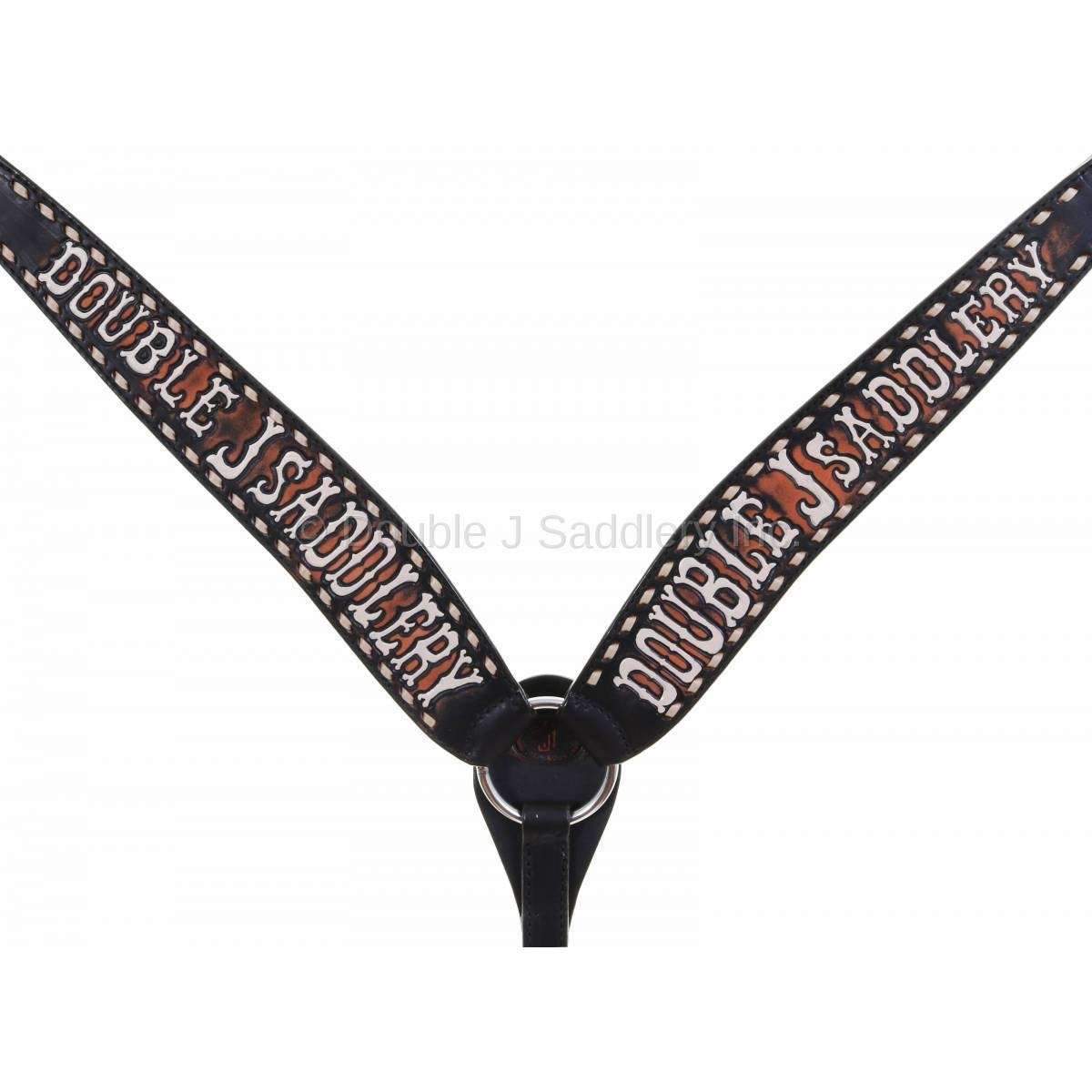 Bc974 - Black Vintage Double J Breast Collar Tack