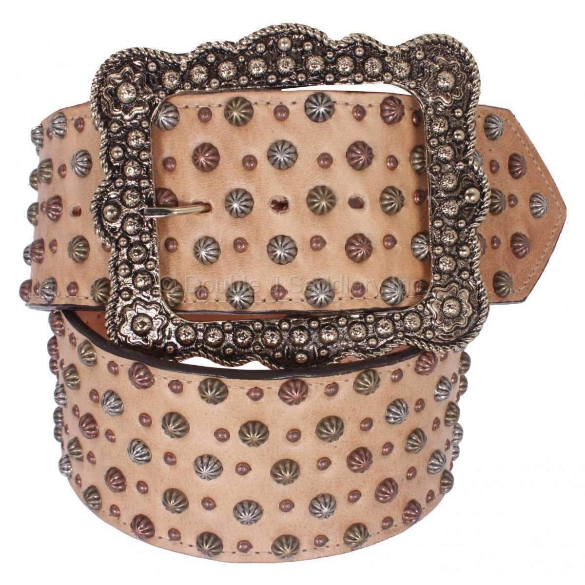 B746 - Camel Pull-Up Stud Belt Belt