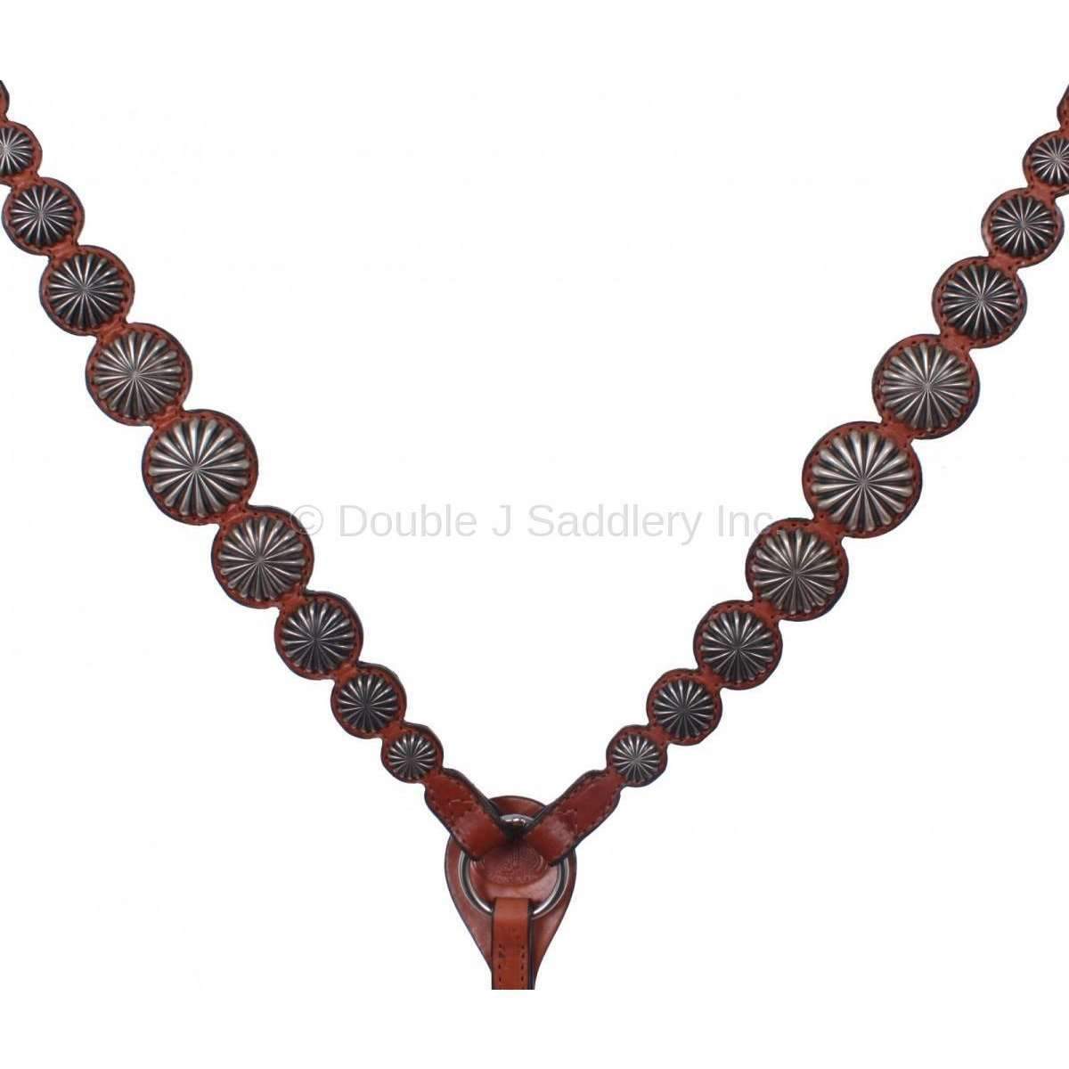 Bc351 - Chestnut Scalloped Breast Collar Tack