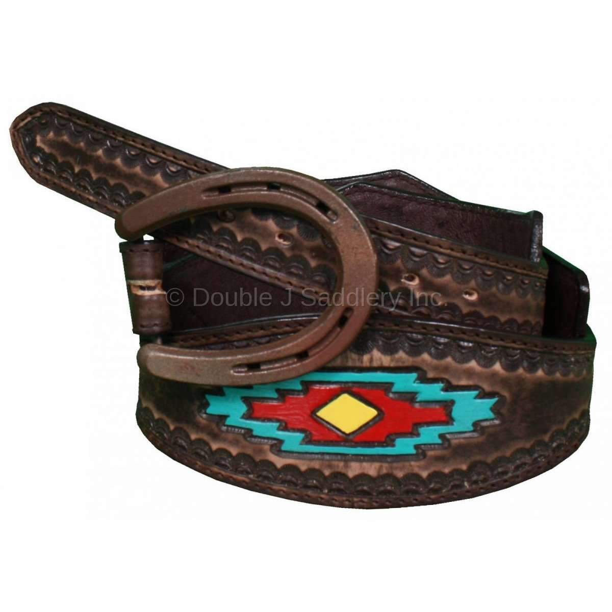 B803 - Brown Vintage Three Piece Belt Belt