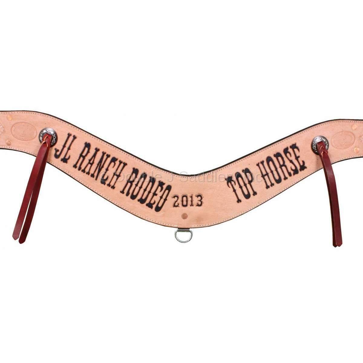 Bc457 - Skirting Rough Out Leather Trophy Breast Collar Tack