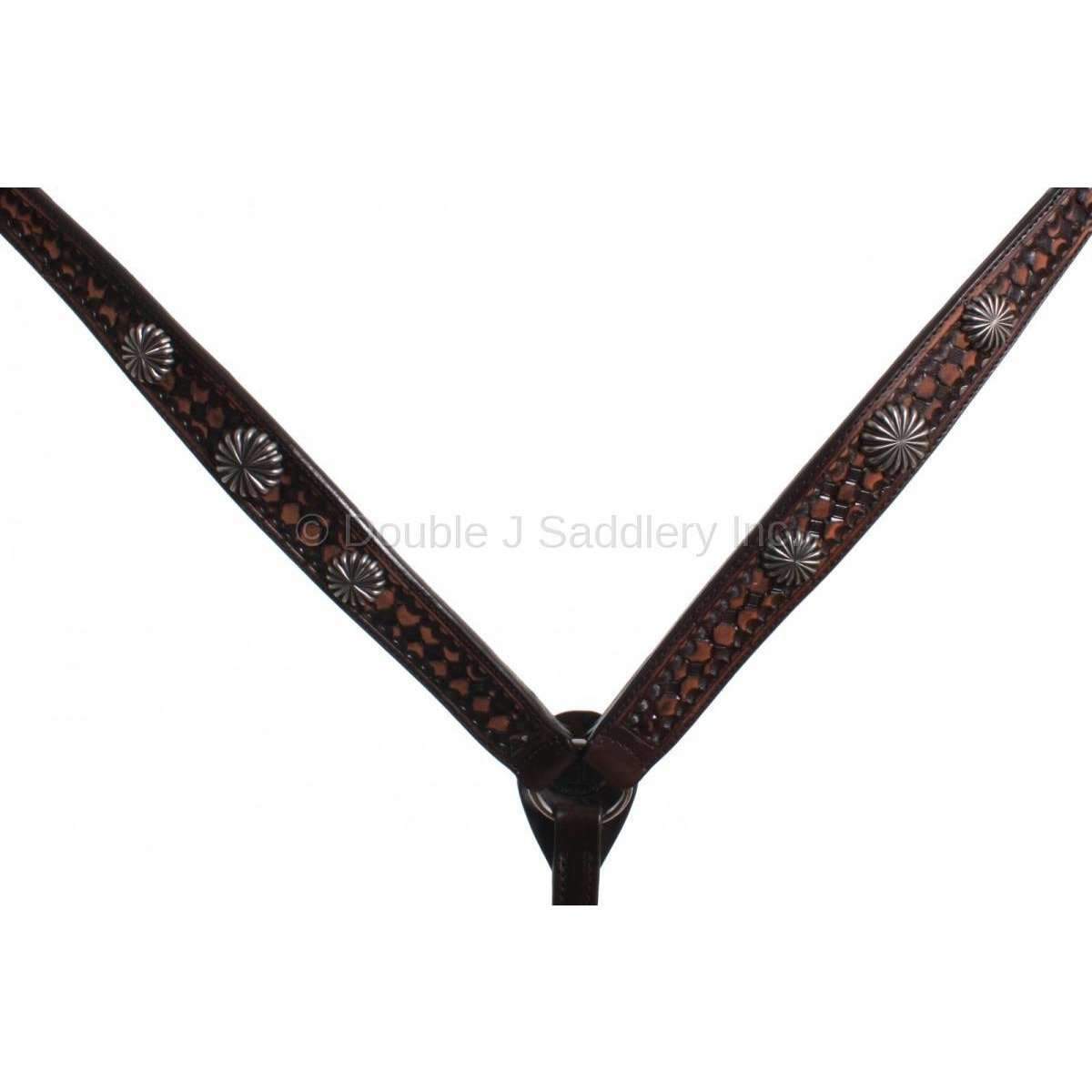 Bc496 - Brown Vintage Tooled Breast Collar Tack