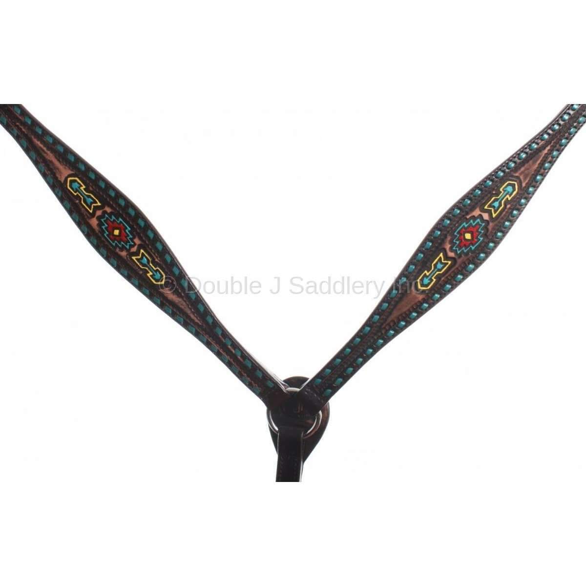 Bc535 - Painted Southwest Design Breast Collar Tack