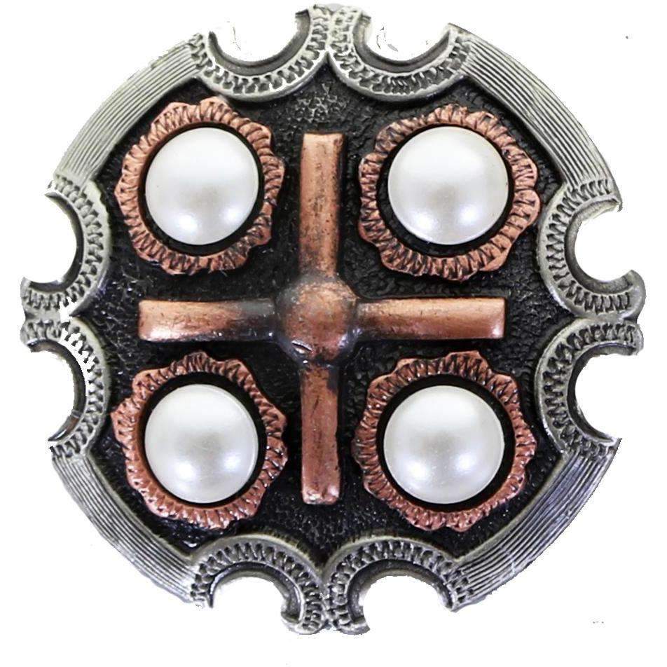 C1534 - Antique Silver And Copper Fan Concho Concho