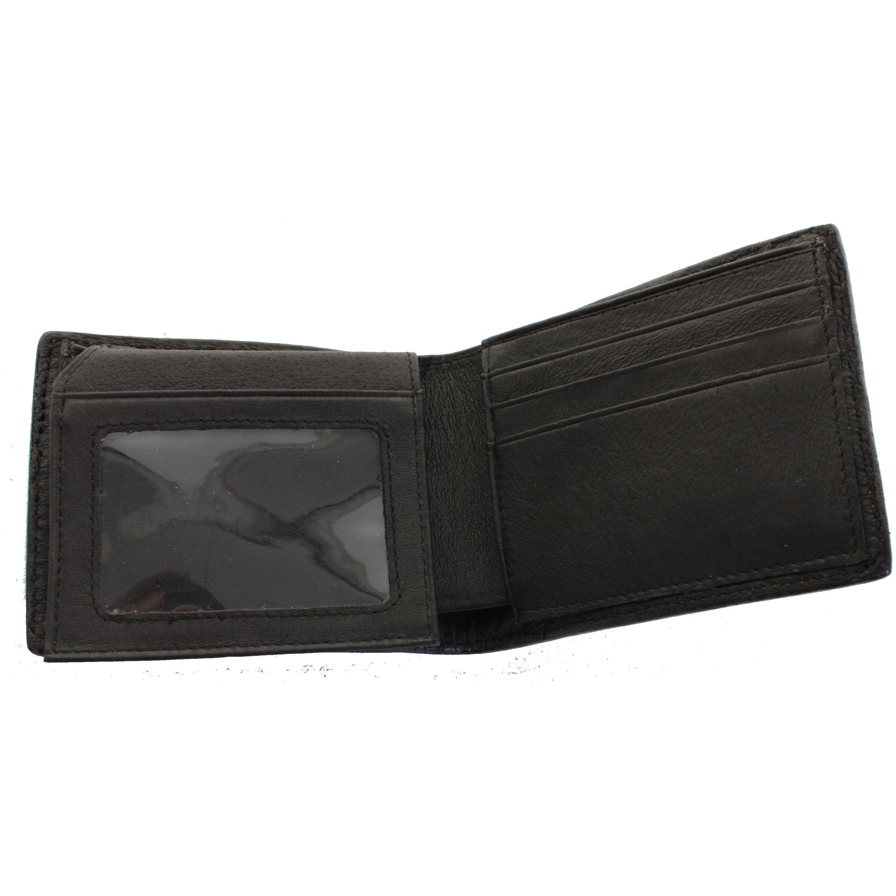 Bf49 - Black Ostrich Print Bifold Wallet Wallet