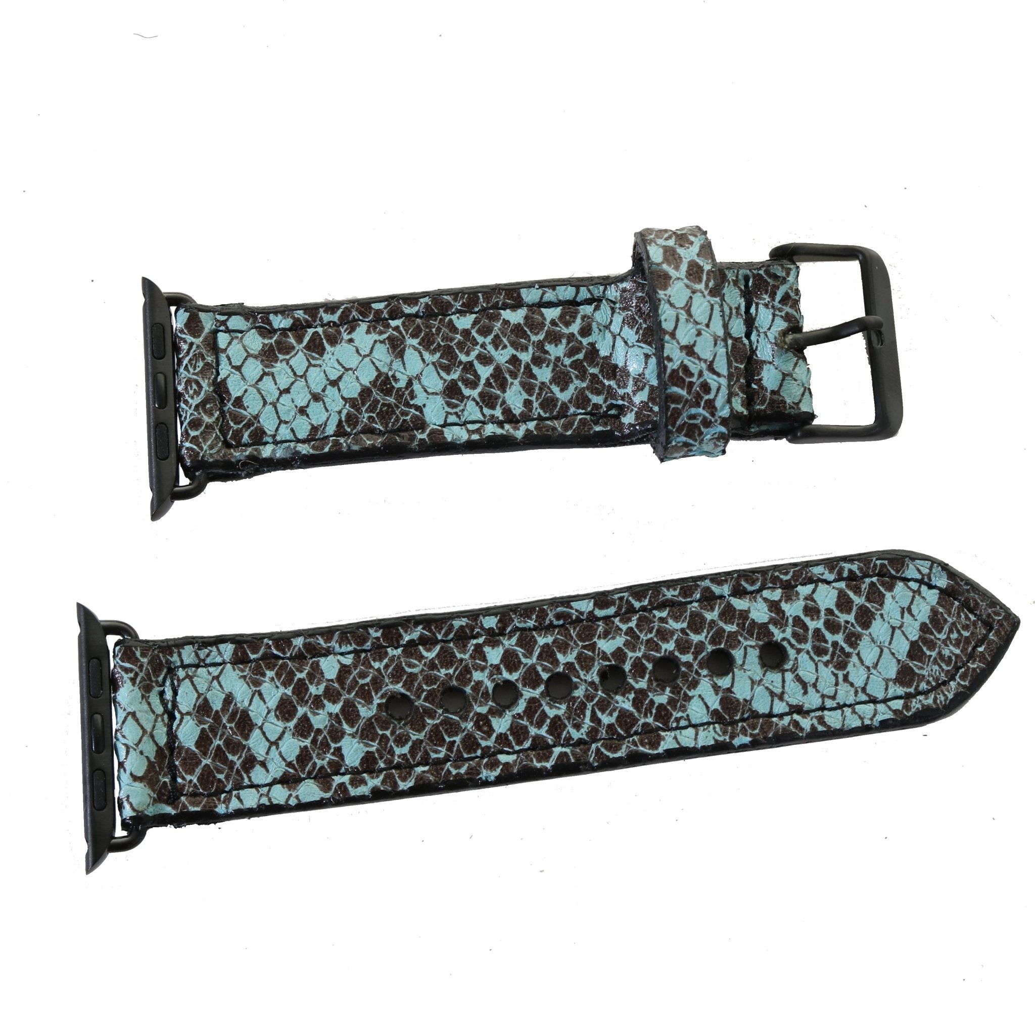 AWB13 - Turquoise Snake Print Apple Watch Band - Double J Saddlery