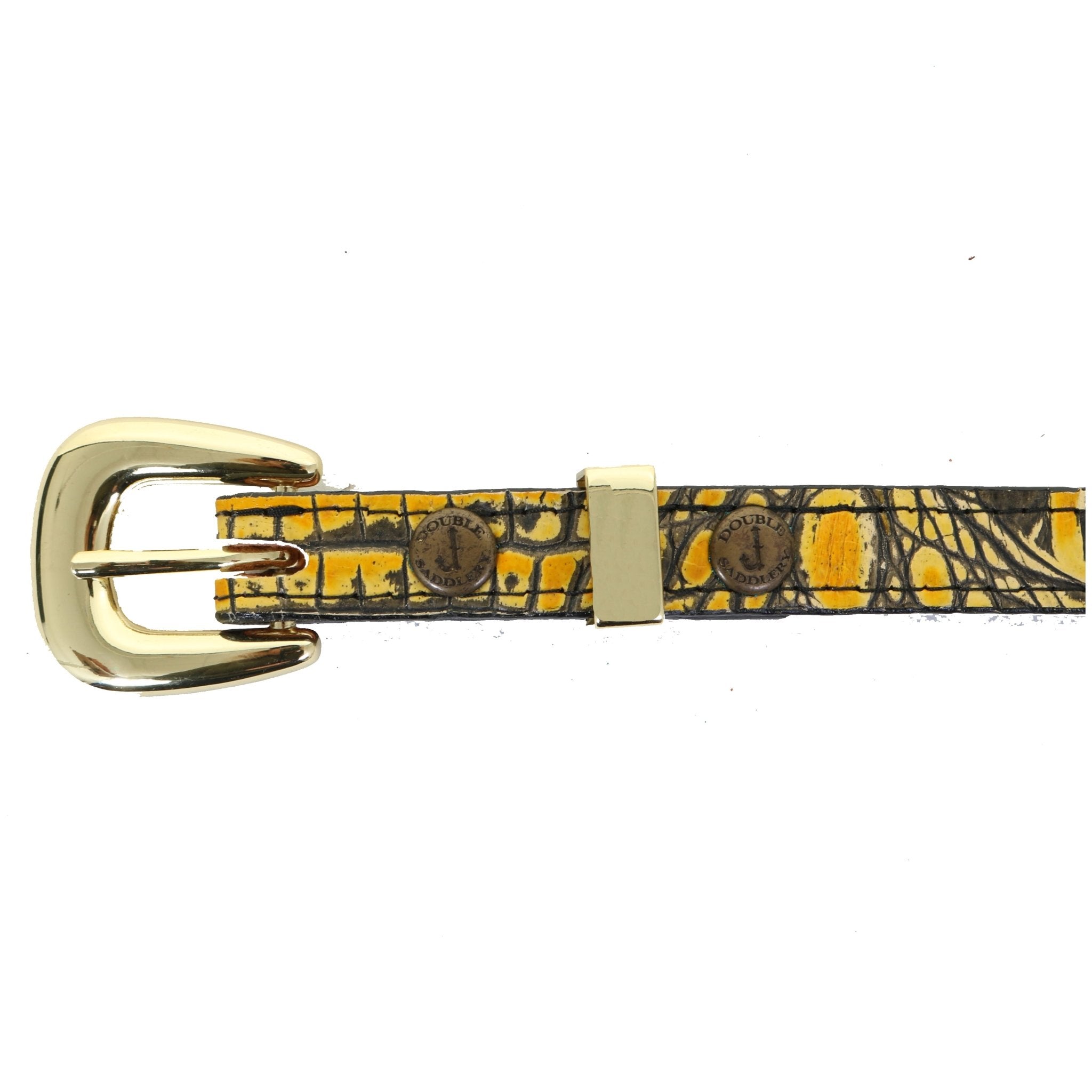 B1068A - Canary Hornback Gator Print Leather Belt - Double J Saddlery
