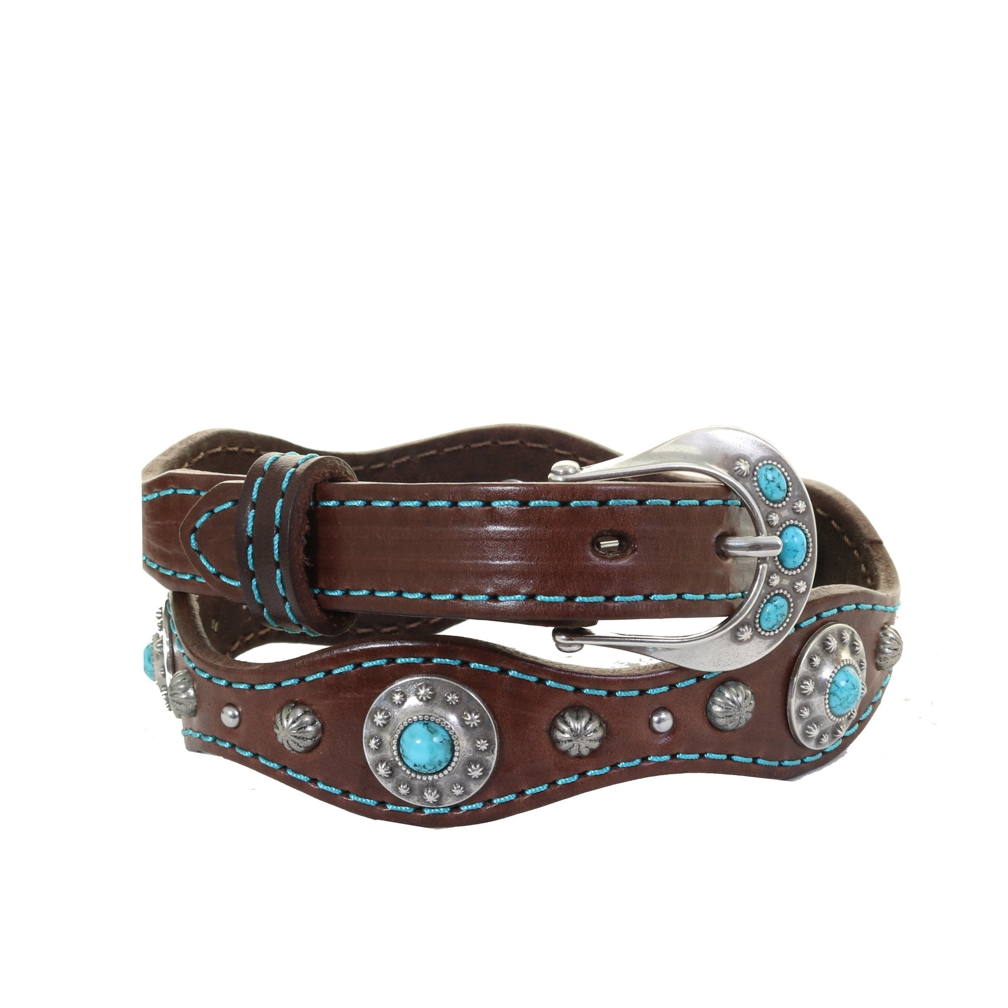 B1179B - Brown Leather Scalloped Belt - Double J Saddlery
