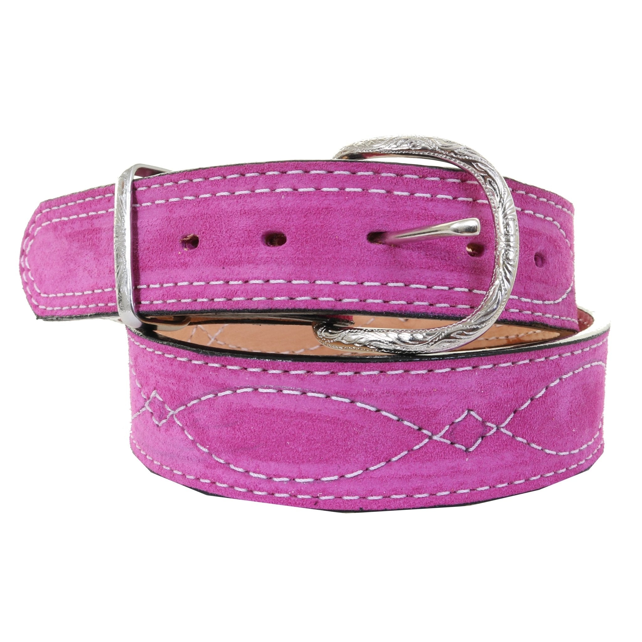 B1198C - Pink Suede Belt - Double J Saddlery