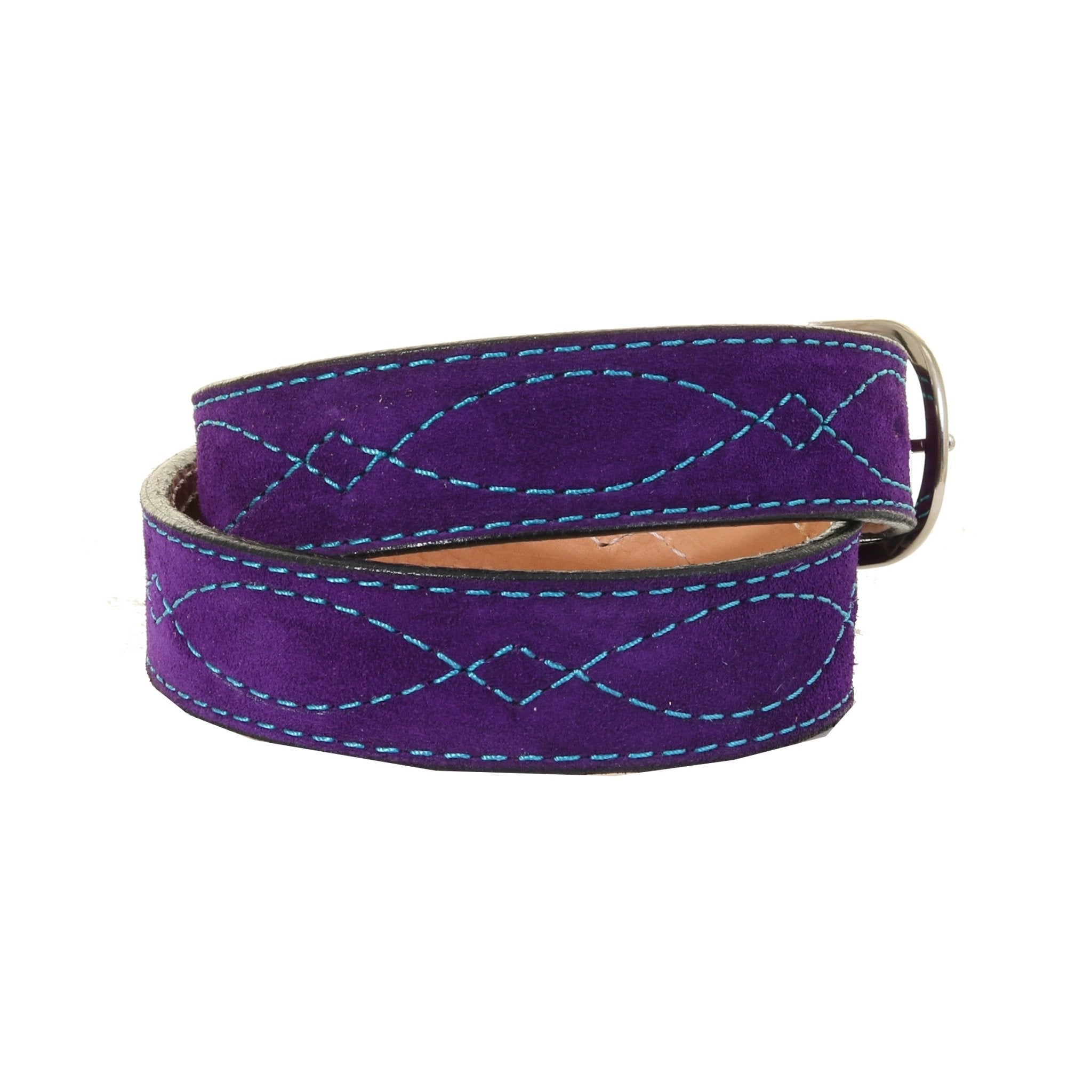 B1202 - Purple Suede Belt - Double J Saddlery