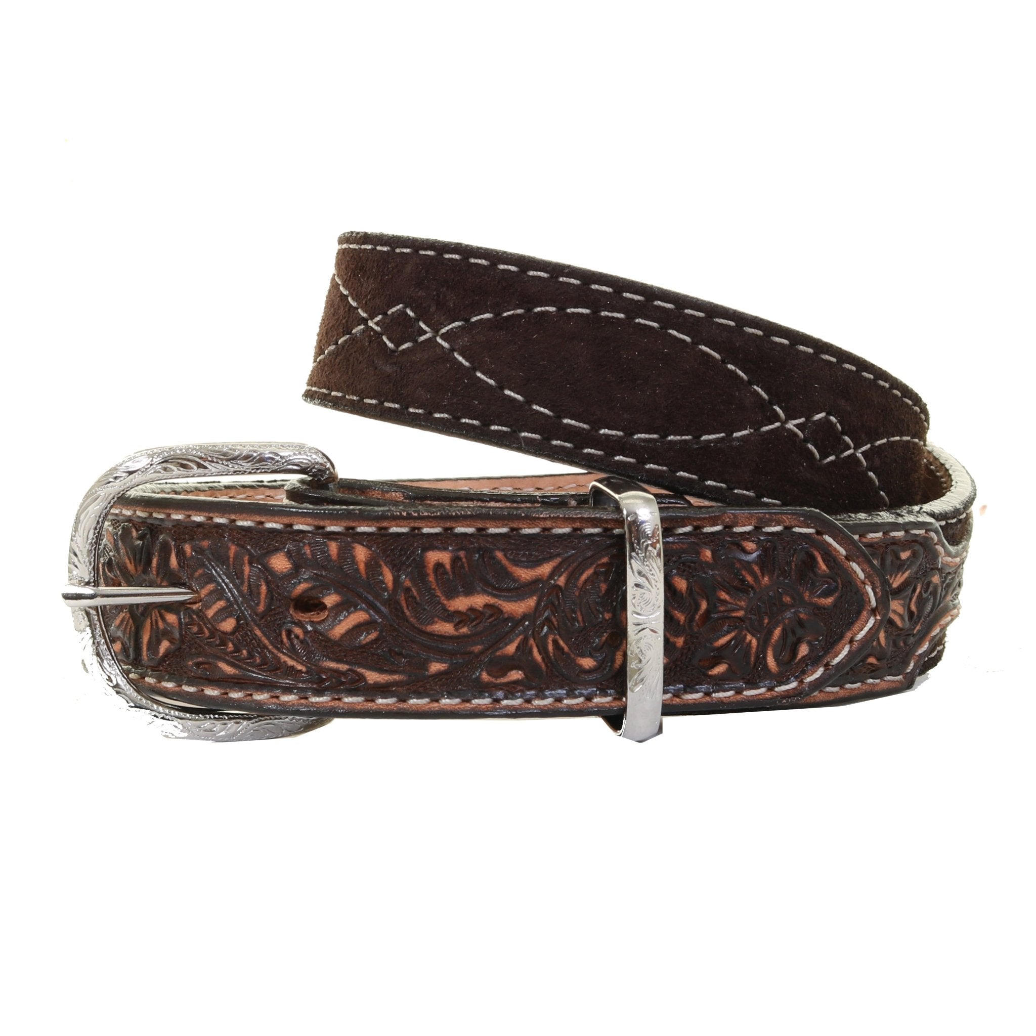 B1204 - Brown Suede Belt - Double J Saddlery