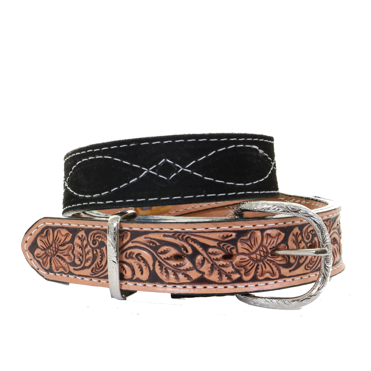 0250~ID Leather and Suede Double-Face Belt