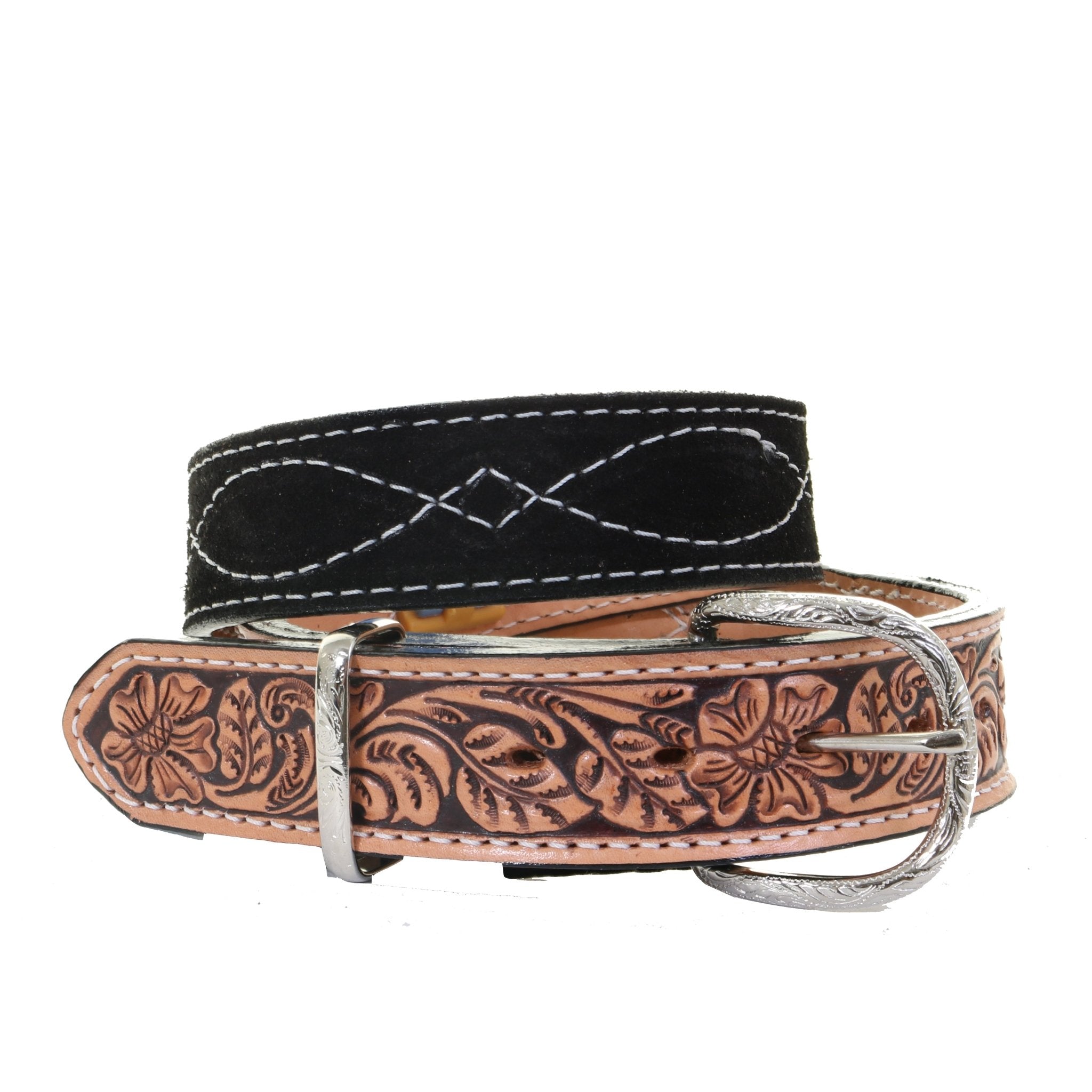 B1205 - Black Suede Belt - Double J Saddlery