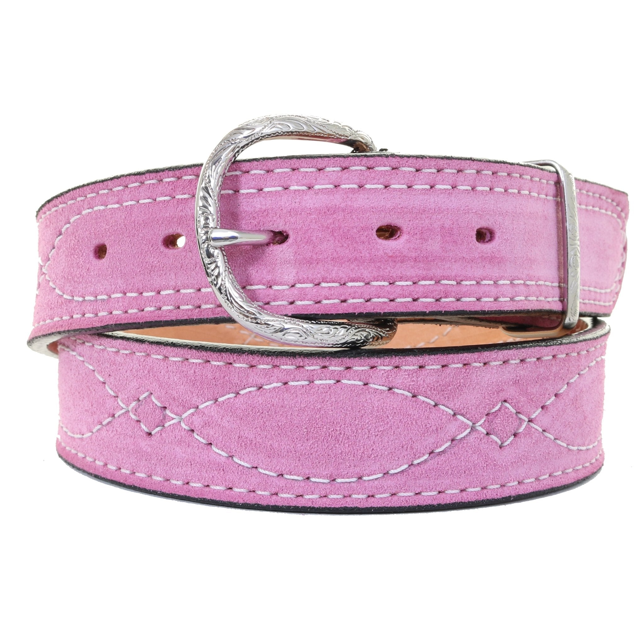 B1216 - Pink Suede Belt - Double J Saddlery
