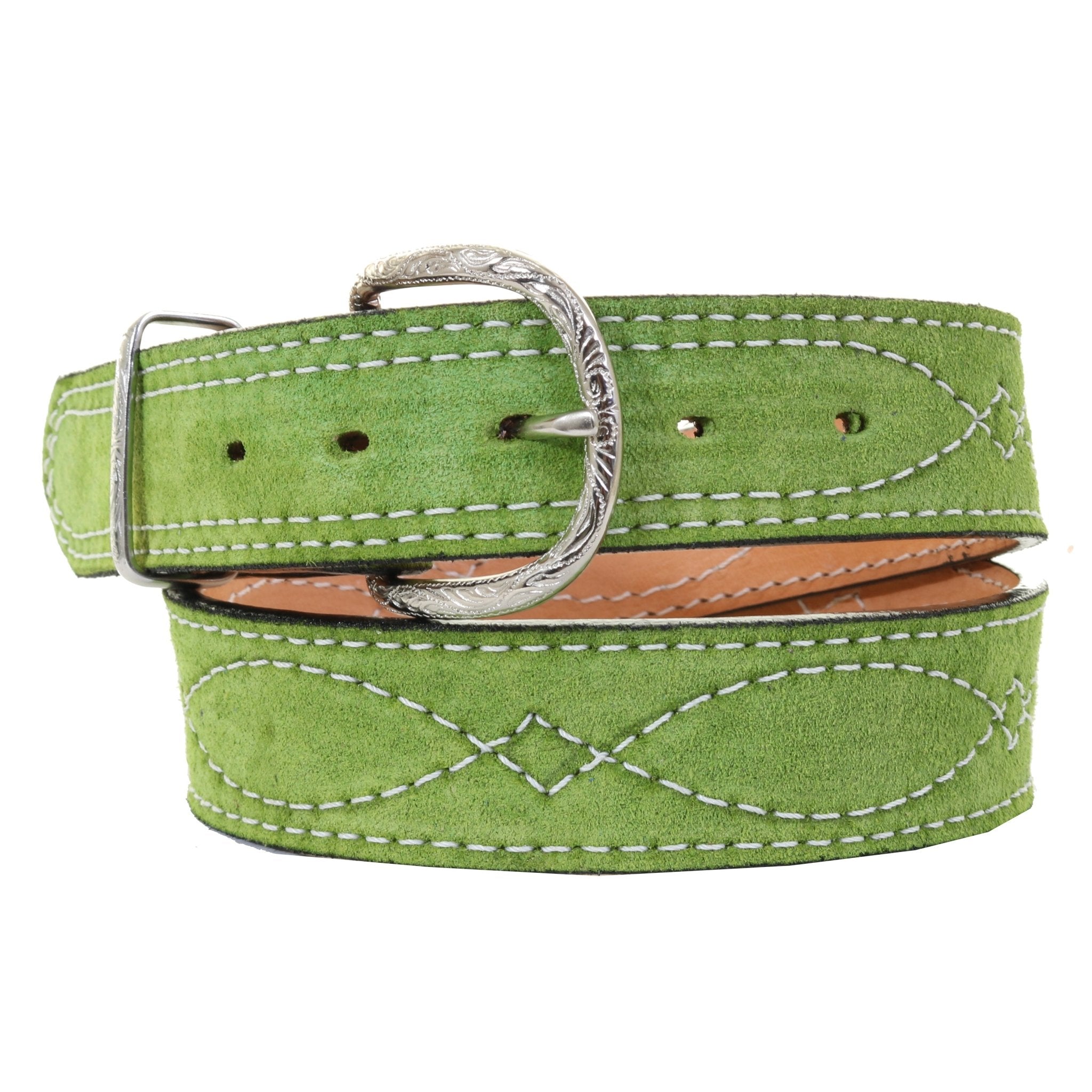 B1216A - Lime Green Suede Belt - Double J Saddlery