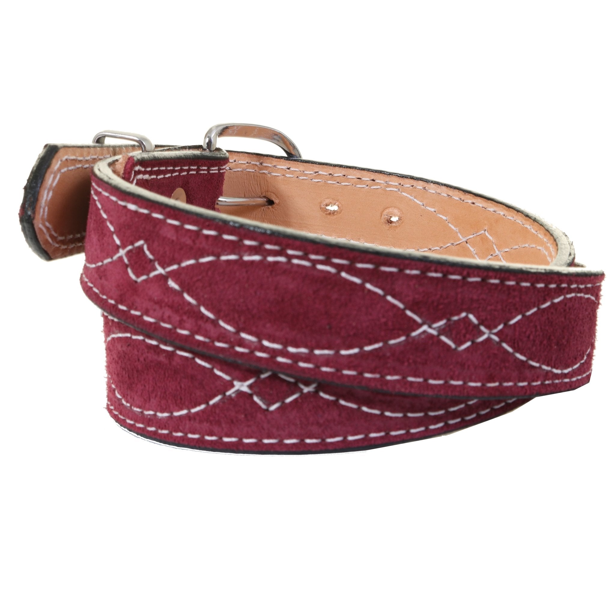 B1216B - Burgundy Suede Belt - Double J Saddlery