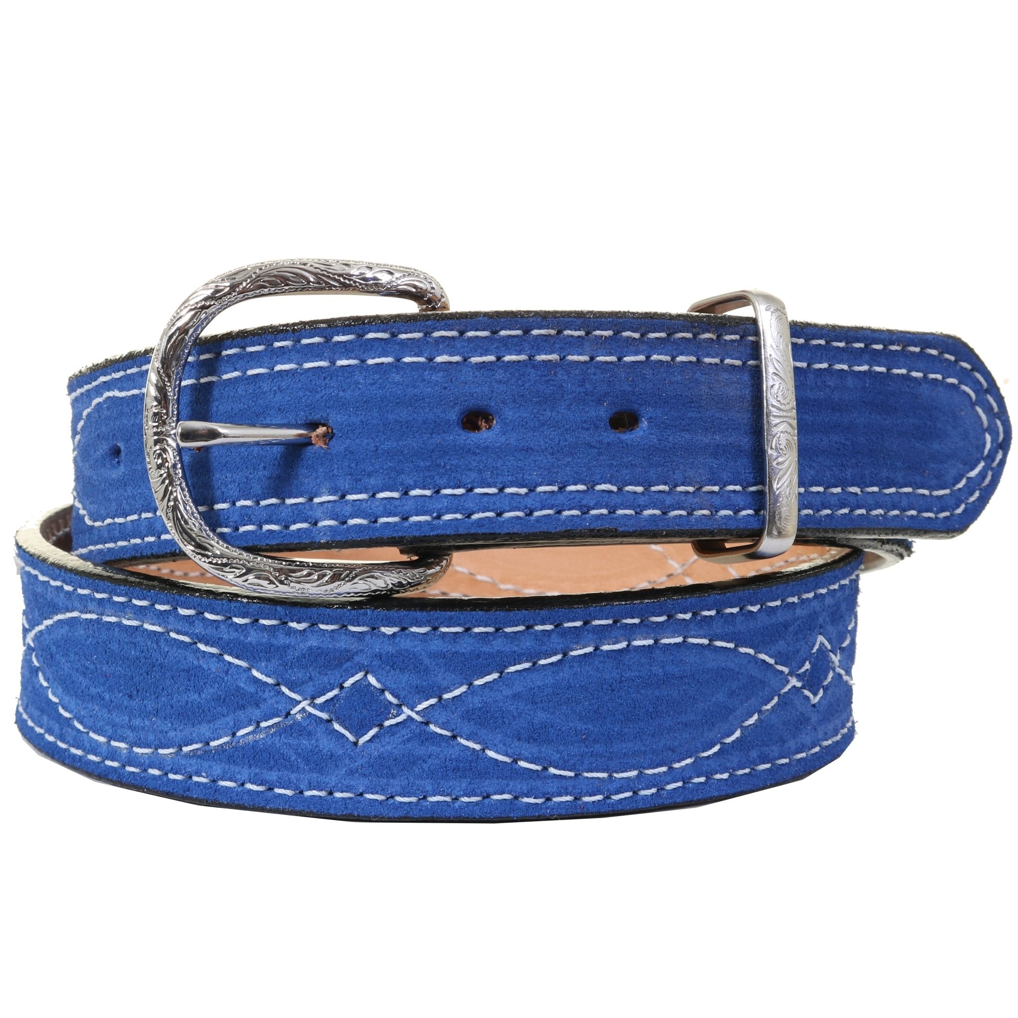B1216C - Blue Suede Belt - Double J Saddlery