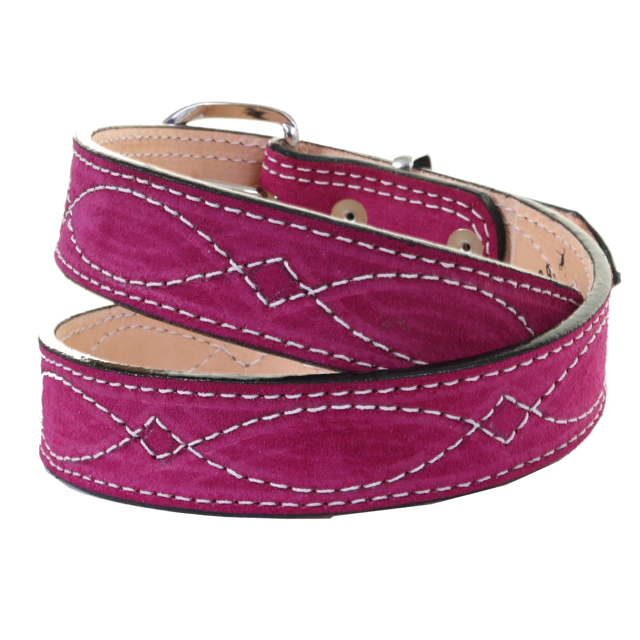 B1217D - Magenta Suede Belt - Double J Saddlery